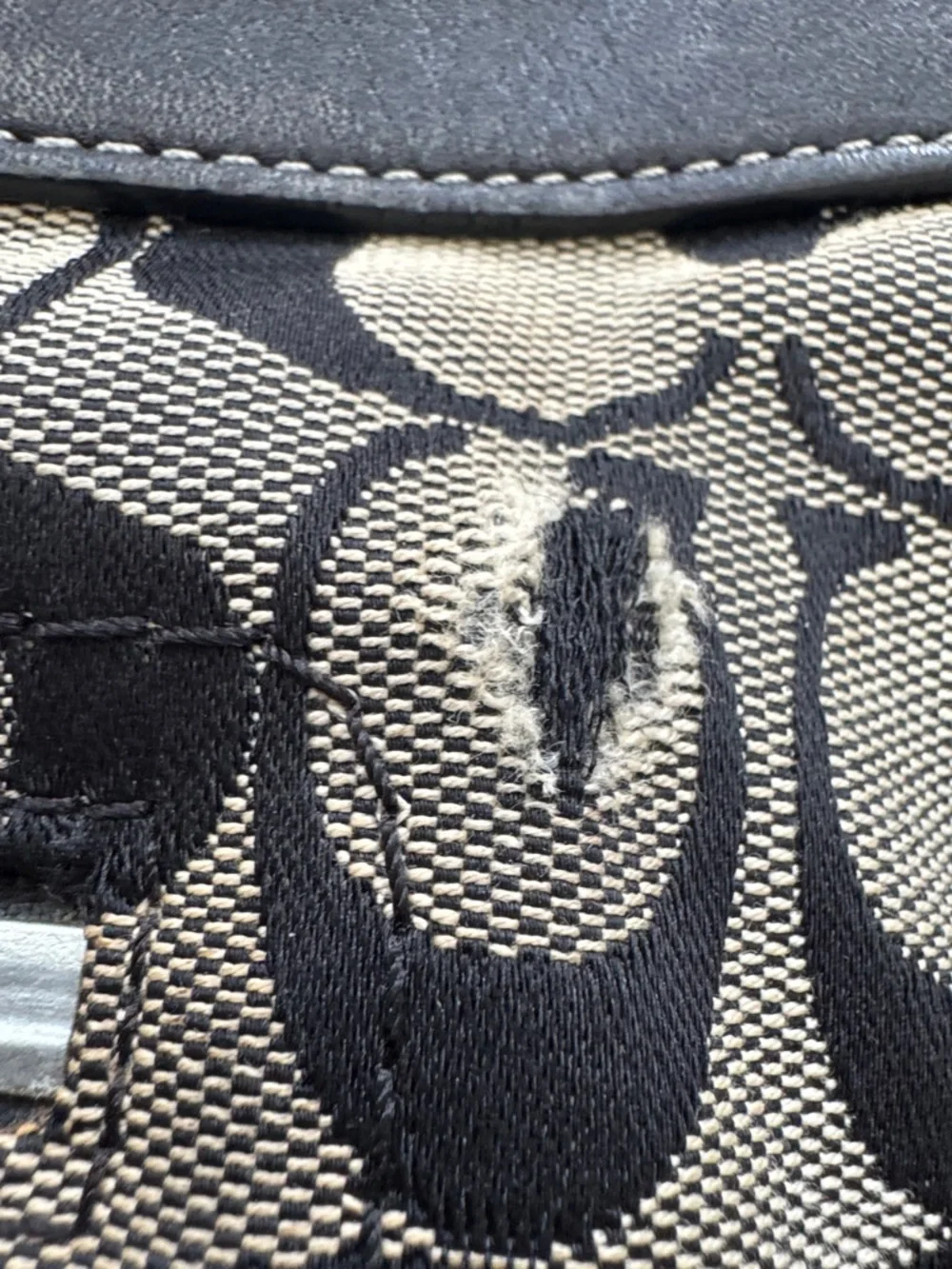Coach Vintage Black and Gray Signature Jacquard Shoulder Bag